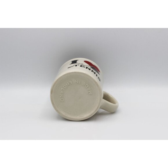 Vintage Tennis Cup Coffee Mug Made In England Raquette Heart 10 oz "I love Tenni - Picture 6 of 8